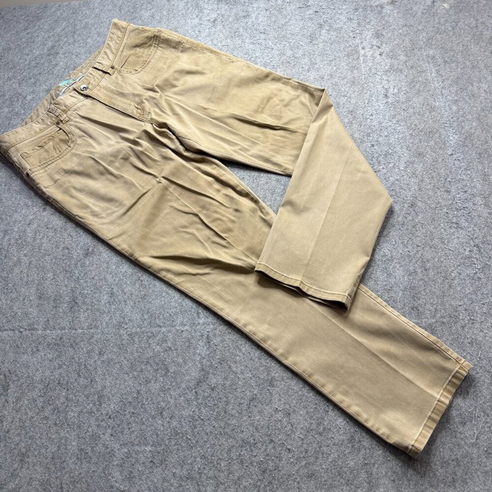 Tommy Bahama 5-Pocket Pants Men 36 x 30 Beige Stretch Boracay Flat Front Chinos